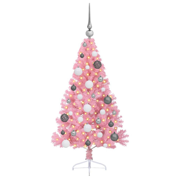 Árbol de Navidad Artificial Preiluminado Rosa 120 cm PVC M 3