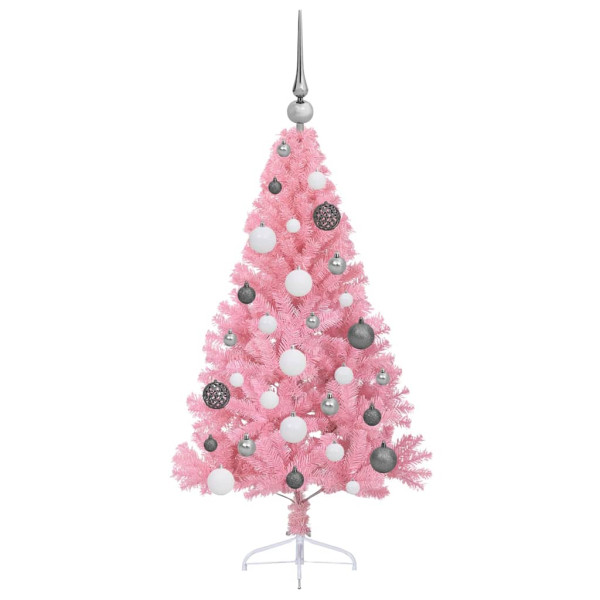 Árbol de Navidad Artificial Preiluminado Rosa 120 cm PVC M 5