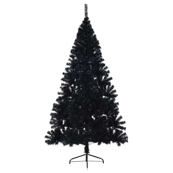 Árbol de Navidad Artificial Preiluminado Negro 180 cm PVC M 4