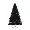 Árbol de Navidad Artificial Preiluminado Negro 180 cm PVC 4