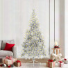 Árbol de Navidad Artificial Preiluminado Plateado 210 cm PET 1