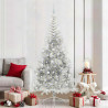 Árbol de Navidad Artificial Preiluminado Plateado 210 cm PET 1
