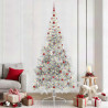 Árbol de Navidad Artificial Preiluminado Plateado 240 cm PET 1