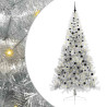 Árbol de Navidad Artificial Preiluminado Plateado 240 cm PET 1