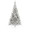Árbol de Navidad Artificial Preiluminado Plateado 240 cm PET 2