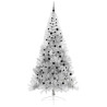 Árbol de Navidad Artificial Preiluminado Plateado 240 cm PET 3