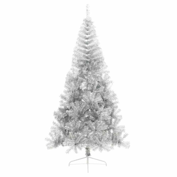 Árbol de Navidad Artificial Preiluminado Plateado 240 cm PET M 4