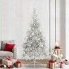 Árbol de Navidad Artificial Preiluminado Plateado 240 cm PET 1