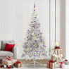 Árbol de Navidad Artificial Preiluminado Plateado 240 cm PET 1