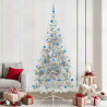 Árbol de Navidad Artificial Preiluminado Plateado 240 cm PET 1