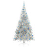 Árbol de Navidad Artificial Preiluminado Plateado 240 cm PET 3