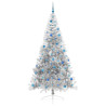 Árbol de Navidad Artificial Preiluminado Plateado 240 cm PET 4