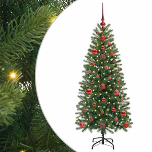 Árbol de Navidad artificial con 150 LED Verde 120 cm PE y PVC H