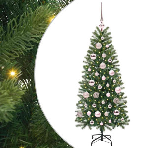 Árbol de Navidad artificial con 150 LED Verde 120 cm PE y PVC H
