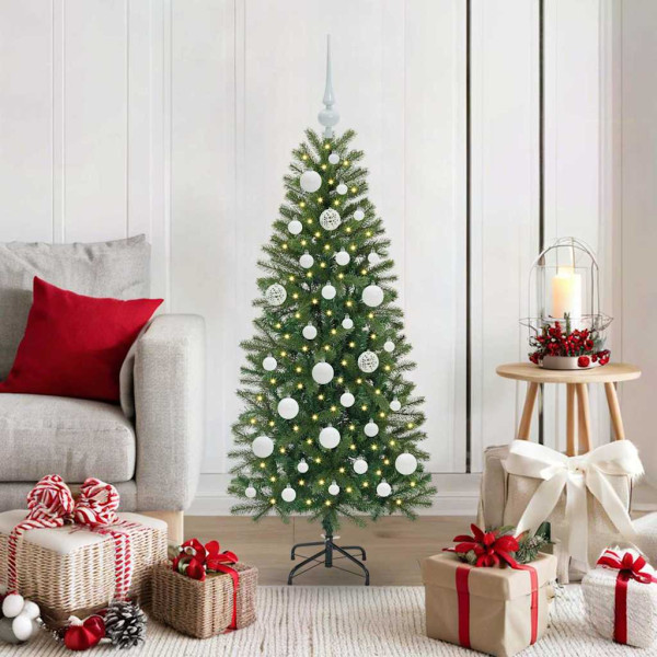 Árbol de Navidad artificial con 150 LED Verde 120 cm PE y PVC D