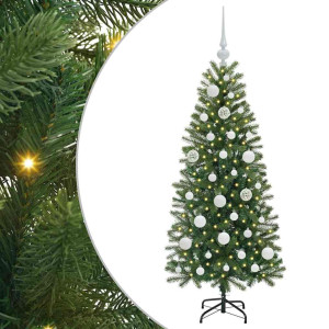 Árbol de Navidad artificial con 150 LED Verde 120 cm PE y PVC H