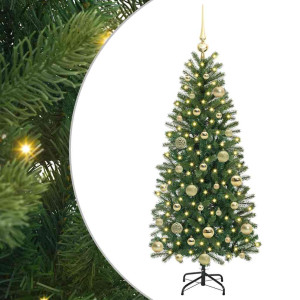 Árbol de Navidad artificial con 150 LED Verde 120 cm PE y PVC H