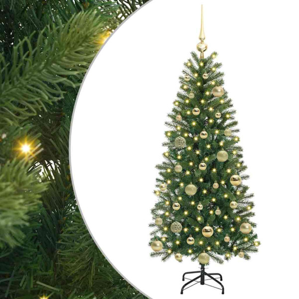 Árbol de Navidad artificial con 150 LED Verde 120 cm PE y PVC M 2