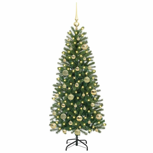 Árbol de Navidad artificial con 150 LED Verde 120 cm PE y PVC M 3