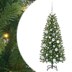 Árbol de Navidad artificial con 150 LED Verde 120 cm PE y PVC H