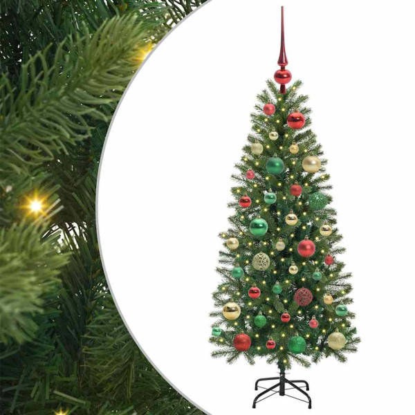 Árbol de Navidad artificial con 150 LED Verde 120 cm PE y PVC M 2