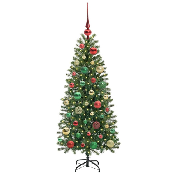 Árbol de Navidad artificial con 150 LED Verde 120 cm PE y PVC M 3