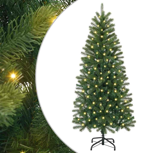 Árbol de Navidad artificial con 150 LED Verde 150 cm PE y PVC M 2