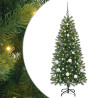 Árbol de Navidad artificial con 150 LED Verde 150 cm PE y PVC 2