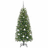 Árbol de Navidad artificial con 150 LED Verde 150 cm PE y PVC 3