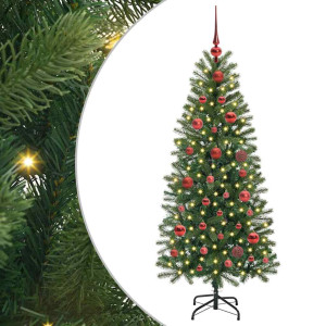 Árbol de Navidad artificial con 150 LED Verde 150 cm PE y PVC H