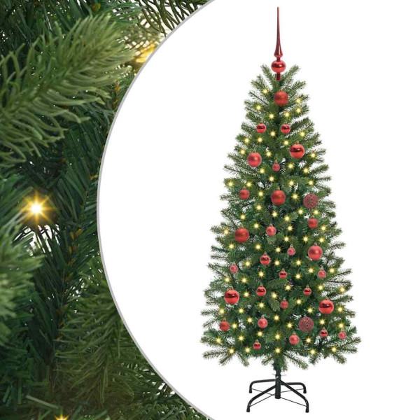Árbol de Navidad artificial con 150 LED Verde 150 cm PE y PVC M 2