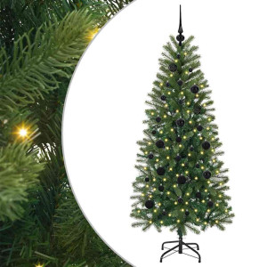 Árbol de Navidad artificial con 150 LED Verde 150 cm PE y PVC H
