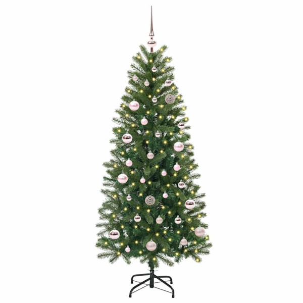 Árbol de Navidad artificial con 150 LED Verde 150 cm PE y PVC M 2