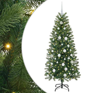 Árbol de Navidad artificial con 150 LED Verde 150 cm PE y PVC H