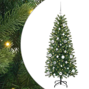 Árbol de Navidad artificial con 150 LED Verde 150 cm PE y PVC H