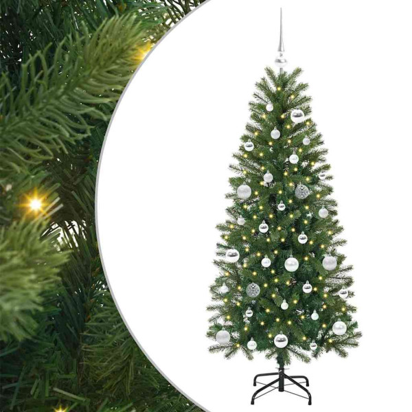 Árbol de Navidad artificial con 150 LED Verde 150 cm PE y PVC M 2