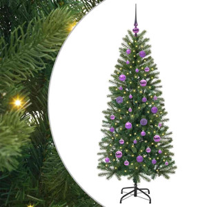 Árbol de Navidad artificial con 150 LED Verde 150 cm PE y PVC H