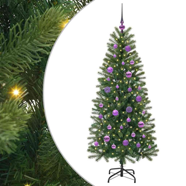 Árbol de Navidad artificial con 150 LED Verde 150 cm PE y PVC M 2