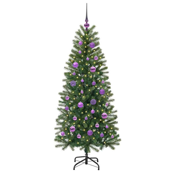 Árbol de Navidad artificial con 150 LED Verde 150 cm PE y PVC M 3