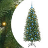 Árbol de Navidad artificial con 150 LED Verde 150 cm PE y PVC 2
