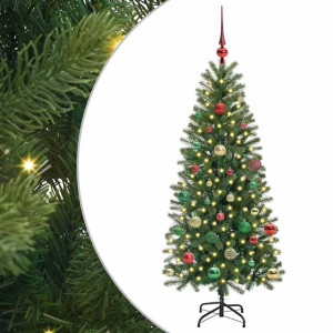 Árbol de Navidad artificial con 150 LED Verde 150 cm PE y PVC H