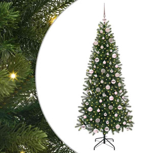 Árbol de Navidad artificial con 300 LED Verde 180 cm PE y PVC H