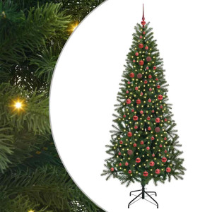 Árbol de Navidad artificial con 300 LED Verde 210 cm PE y PVC H