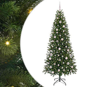 Árbol de Navidad artificial con 300 LED Verde 210 cm PE y PVC H