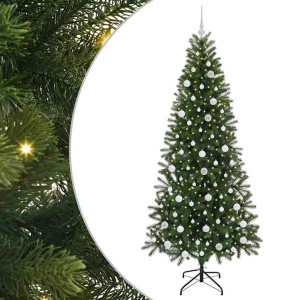 Árbol de Navidad artificial con 300 LED Verde 210 cm PE y PVC H