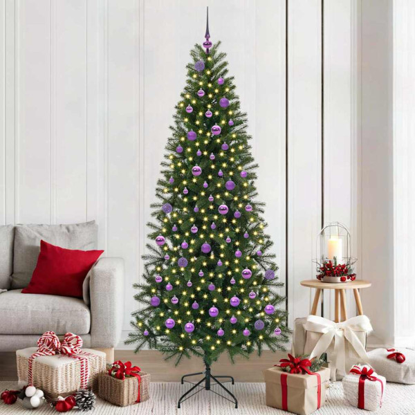 Árbol de Navidad artificial con 300 LED Verde 210 cm PE y PVC D