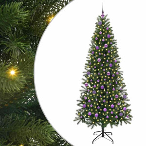 Árbol de Navidad artificial con 300 LED Verde 210 cm PE y PVC H