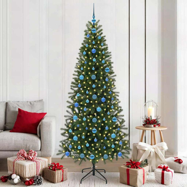 Árbol de Navidad artificial con 300 LED Verde 210 cm PE y PVC D
