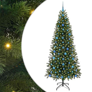 Árbol de Navidad artificial con 300 LED Verde 210 cm PE y PVC H
