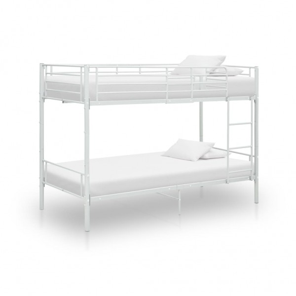 Cama litera de metal blanca 90x200 cm D